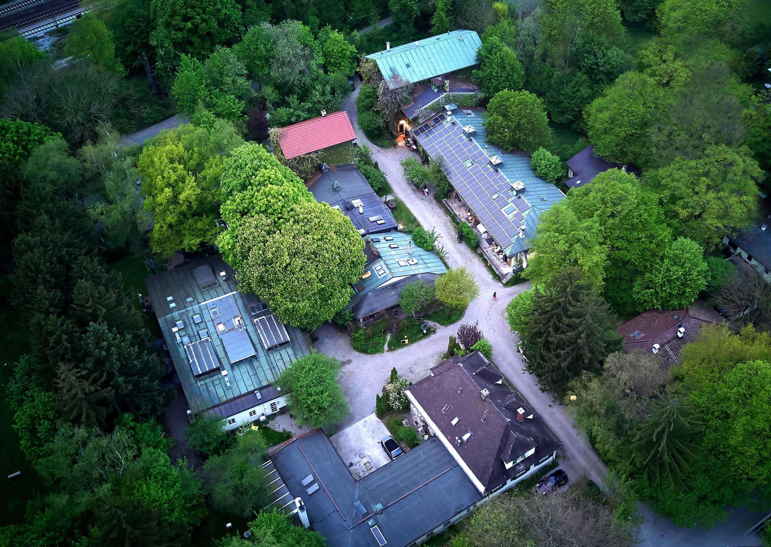 Wiede-Fabrik Luftaufnahme